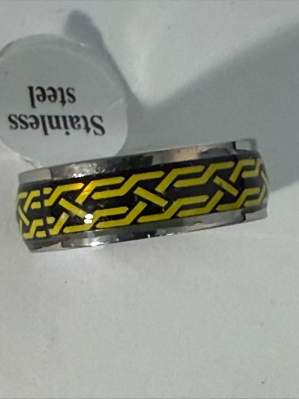 Men’s Multicolor Stainless Steel Ring Set of 11 NWT Yellow, Black, Silver